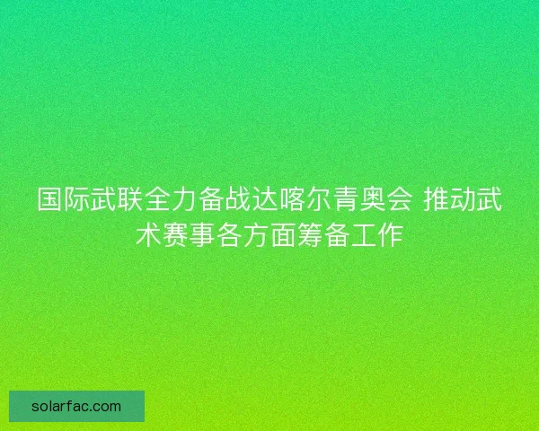 国际武联全力备战达喀尔青奥会 推动武术赛事各方面筹备工作 国际武联全力备战达喀尔青奥会 推动武术赛事各方面筹备工作